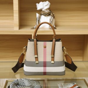 Bag Women'S 2026 New Trendy Leather Plaid Large-Capacity Portable Tote Bag Premium Shoulder Messenger Bag