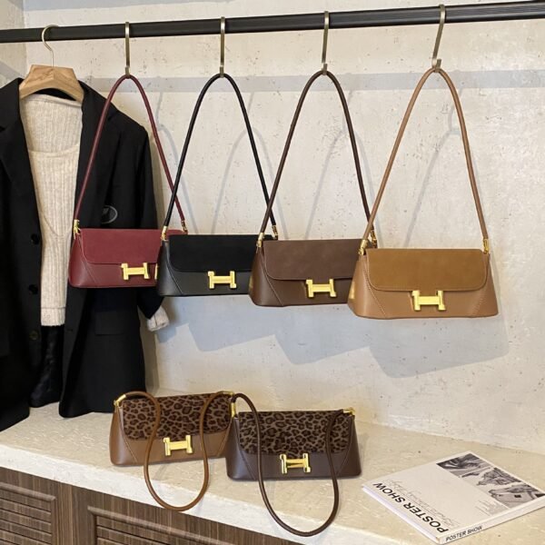 Premium Texture Poplar Forest Fashion Handbag Women’S Bag Personalized Leopard Print Shoulder Bag Retro Style Messenger Small Square Bag