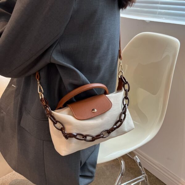 Retro Fashion Nylon Cloth Dragon Bags Xiang Handbag Shoulder Bag Premium Splicing Dumpling Bag Tide Messenger Bag