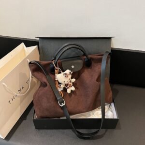 Vintage Handbag Longxiang Matte Suede Large Capacity Tote Bag Autumn And Winter Commuter Shoulder Bag Women'S Bag