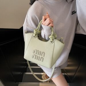Handbag Bag Miu Embroidery Fashion Bag Women'S Bucket Bag Versatile Embroidery Thread Shoulder Messenger Bag