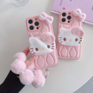 Cartoon Creative Down Jacket For IPhone17Promax Cute Girl Lanyard Japan And Korea Apple 16 Mobile Phone Case