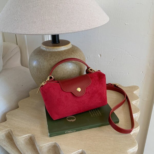 Niche Fashion Dragon Bags Xiang Handbag Suede Style Women’S Simple Splicing Dumpling Bag Single Shoulder Tide Messenger Bag