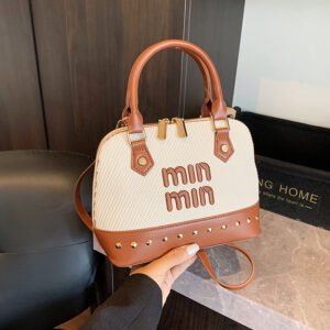 Vintage Trendy Miu Handbag Commuter Embroidery Fashion Shoulder Messenger Bag Niche Design Fashion Shell Bag