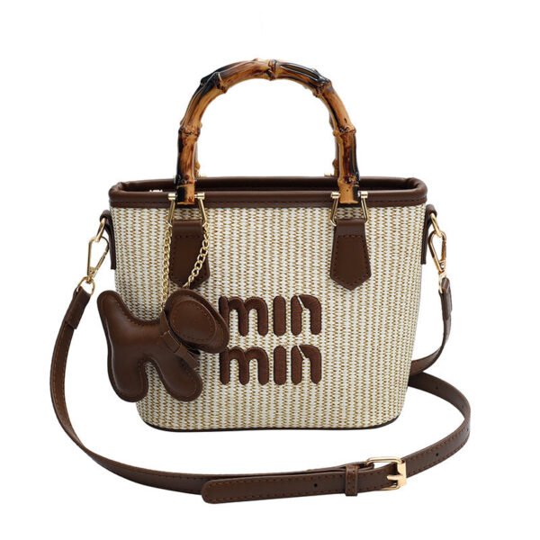 Woven Bag Miu Handbag Niche Design Embroidered Bucket Bag Commuter Light Luxury Trade Shoulder Crossbody Bag