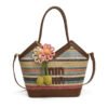 Rainbow Striped Miu Tote Bag Leisure Large Capacity Light Luxury Woven Tide Commuter Seaside Vacation Handbag