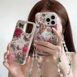 Flash Diamond Small Fragrant Wind Laser Butterfly Flower Tide Brand Acrylic For IPhone17Promax IPhone Case