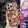 Electroplated Marble Cardboard Mobile Phone Case Is Suitable For Apple 17Promax Three-Dimensional Diamond IPhone16 Mobile Phone Case.