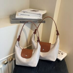 Waterproof Nylon Contrast Dumpling Bag, Niche Design Commuter Handbag, Casual Versatile Shoulder Bag, Style Crossbody Bag