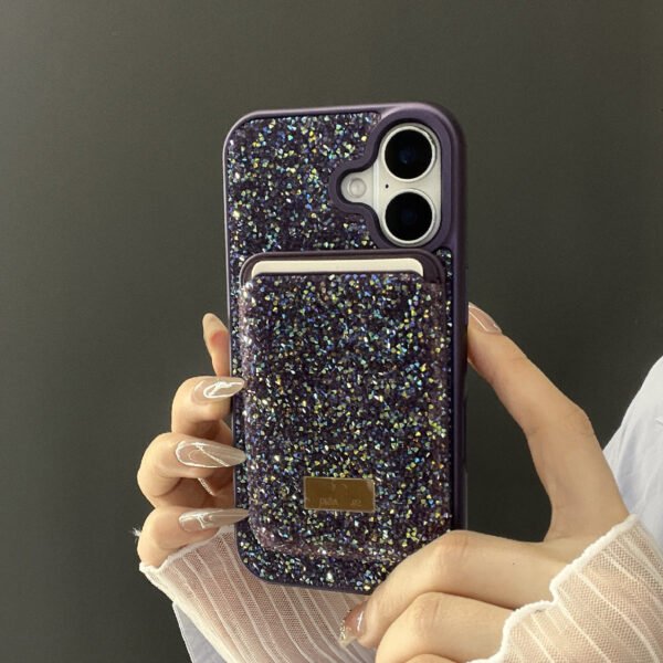 Light luxury rhinestone protective case Magnetic card bag Tide brand is suitable for iPhone17Promax and Apple 16 mobile phone case