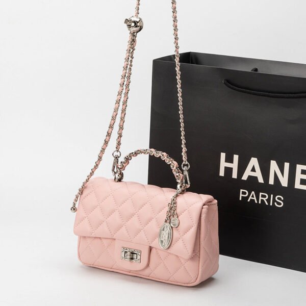 2026 New Golden Ball Square Fatty Bag Women’S Leather One Shoulder Crossbody Small Fragrant Classic Chain Rhombus Small Square Bag