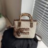 Woven Bag Miu Handbag Niche Design Embroidered Bucket Bag Commuter Light Luxury Trade Shoulder Crossbody Bag