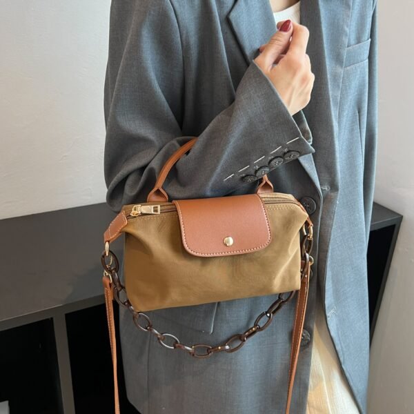 Retro Fashion Nylon Cloth Dragon Bags Xiang Handbag Shoulder Bag Premium Splicing Dumpling Bag Tide Messenger Bag