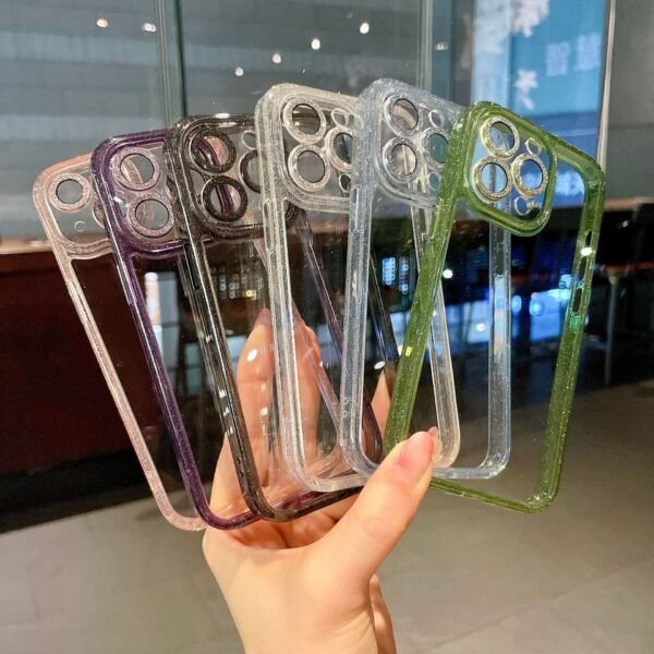 Transparent Glitter Electroplating With Its Own Lens Film, Suitable For Apple 17ProMax Anti-Drop IPhone16 Mobile Phone Case New Model