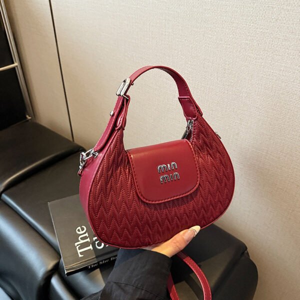 Pleated Miu Handbag Women’S Spring And Summer Bags Trendy Simple And Fashionable Shoulder Bag High-End Messenger Bag