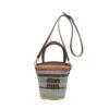 Trend Contrasting Color Bucket Bag Woven Women’S Casual Striped Rainbow Straw Woven Portable Messenger Bag Commuter Handbag