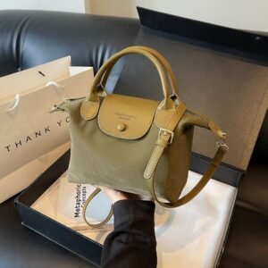 Trendy Oxford Cloth Bag Textured Dragon Bag Xiang Spliced Hand-Held Dumpling Bag Simple Shoulder Crossbody Bag