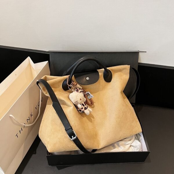 Vintage Handbag Longxiang Matte Suede Large Capacity Tote Bag Autumn And Winter Commuter Shoulder Bag Women’S Bag