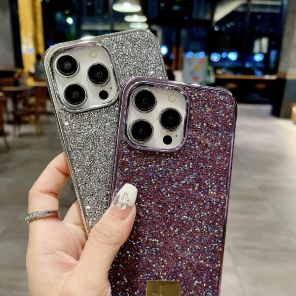 Luxury Rhinestone Electroplated Mobile Phone Case Is Suitable For IPhone17Promax Light Luxury High-End Apple Protective Case New Model