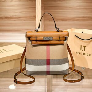 Fashion Casual Leather Women'S Bags Tide 2026 New Plaid Plaid Bag Travel Backpack Multi-Functional Backpack