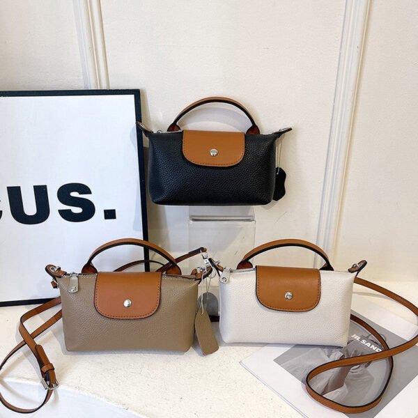 Genuine Leather Light Luxury Dragon Mini Xiang Dumpling Bag Top Layer Cowhide Trade One-Shoulder Crossbody Mobile Phone Dumpling Bag