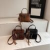 Poplar Forest Suede Square Bag Light Luxury Premium Handbag Trade Shoulder Messenger Tide Splicing Box Bag