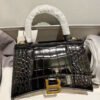 Bag 2026 New Leather Bag High-End Handbag Women’S High Version Crocodile Pattern Hourglass Bag Messenger Bag