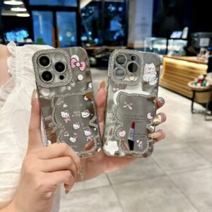 Advanced Makeup Mirror Cartoon Laser Butterfly For IPhone17Promax Electroplating Apple Phone Case New