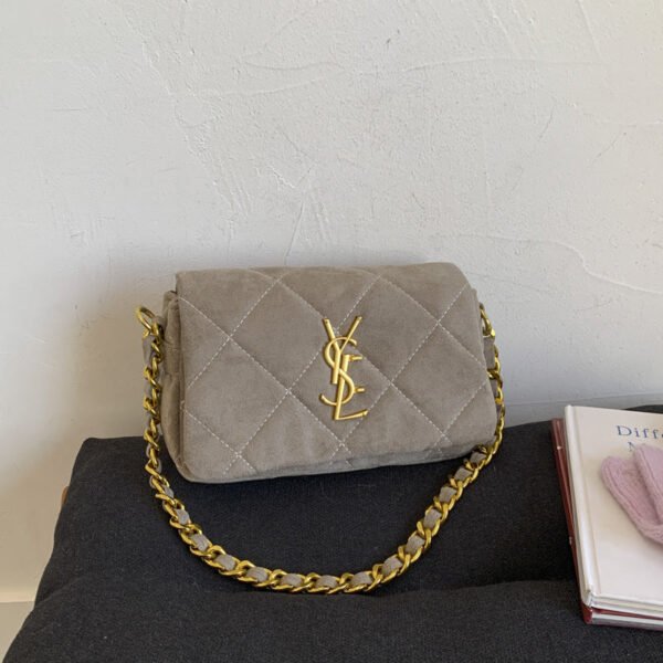 Matte Poplar Forest Small Square Bag Rhombus Embroidery Thread Underarm Bag Commuting Versatile Style Single Shoulder Tide Niche Women’S Bag