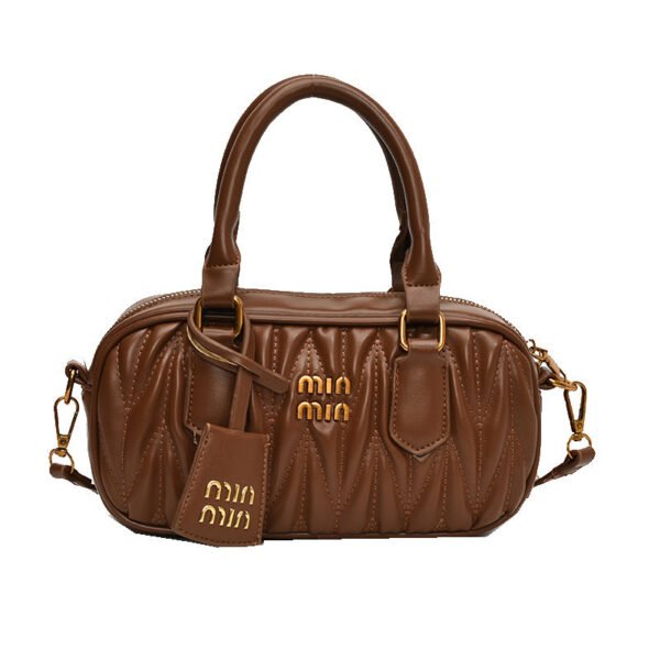 Light Luxury Pleated Embroidery Thread Bowling Bag Trendy Niche Versatile Ins Handbag Miu Home Pillow Single Shoulder Messenger Bag