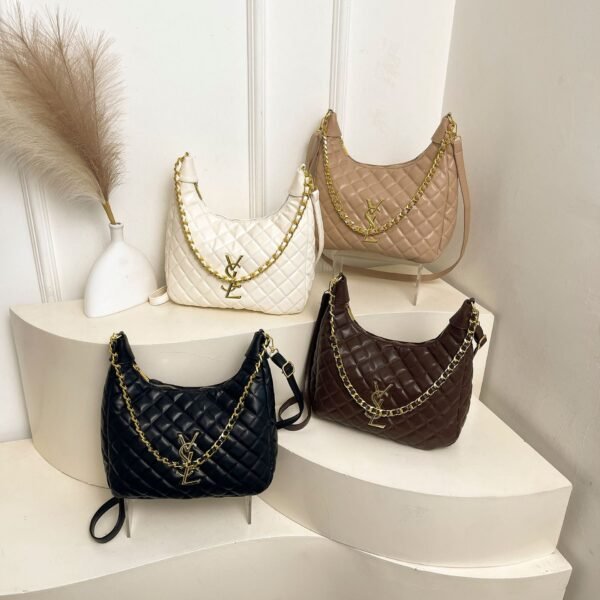 Chain Rhombus Messenger Bag Poplar Forest Embroidery Thread Large Capacity Shoulder Bag Fashion Style Underarm Bag Handbag