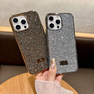 Hot-Selling Electroplated Rhinestone Advanced Sense Applicable To IPhone17Promax Full Diamond Apple 17 Mobile Phone Case New Model
