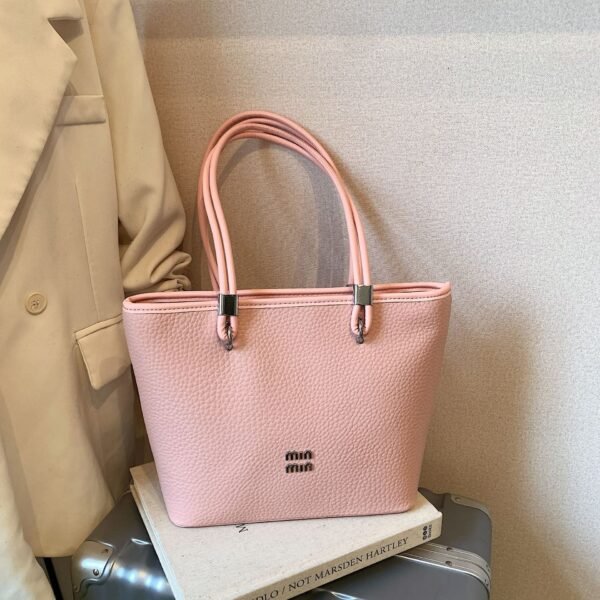 Light Luxury Miu Simple Tote Bag Large Capacity Trend Splicing Fashion Leisure Trade Shoulder Bag Premium Underarm Bag