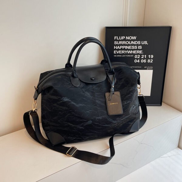 New Smudged Pleated Large Capacity Oxford Buttot Bag Long Bags Xiang Niche Storage Business Trip Messenger Shoulder Bag