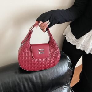 Pleated Miu Handbag Women'S Spring And Summer Bags Trendy Simple And Fashionable Shoulder Bag High-End Messenger Bag