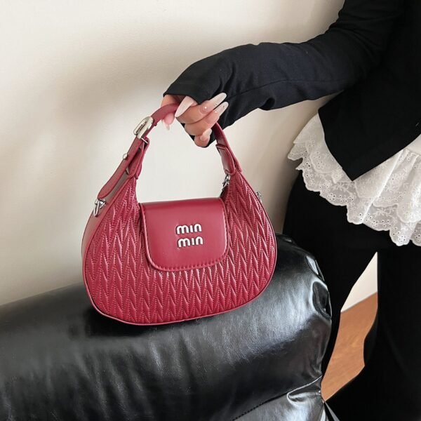 Pleated Miu Handbag Women’S Spring And Summer Bags Trendy Simple And Fashionable Shoulder Bag High-End Messenger Bag
