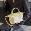 New Niche Light Luxury Dragon Bags Inlaid With Nylon Portable Shoulder Messenger Bag Contrasting Color Splicing Dumpling Bag