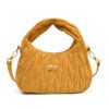 Light Luxury MIU Suede Handbag, High-End Crescent Bag, Niche Pleated One-Shoulder Crossbody Bag, Trendy Dumpling Bag