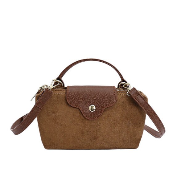 Niche Fashion Dragon Bags Xiang Handbag Suede Style Women’S Simple Splicing Dumpling Bag Single Shoulder Tide Messenger Bag