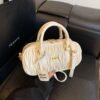 Pleated Handbag Min New Women’S Bag Bowling Fashion Shoulder Crossbody Pillow Small Square Bag