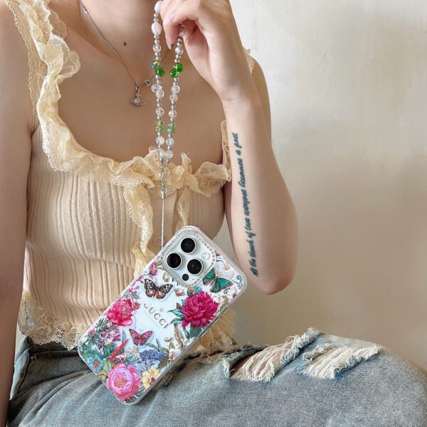 Flash Diamond Small Fragrant Wind Laser Butterfly Flower Tide Brand Acrylic For IPhone17Promax IPhone Case