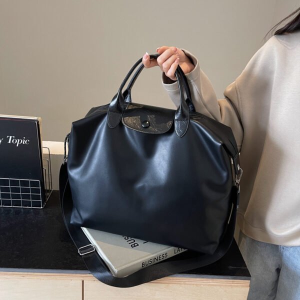 Retro Texture Dragon Bags Xiangtote Bag PU Soft Leather Splicing Messenger Bag Commuting To Work Portable Dumpling Bag