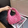 Niche Pleated Armpit Bag Tide Crescent Moon Dumpling Bag Macaron Mi.U Embroidered Thread Fashionable Bowling Shoulder Bag