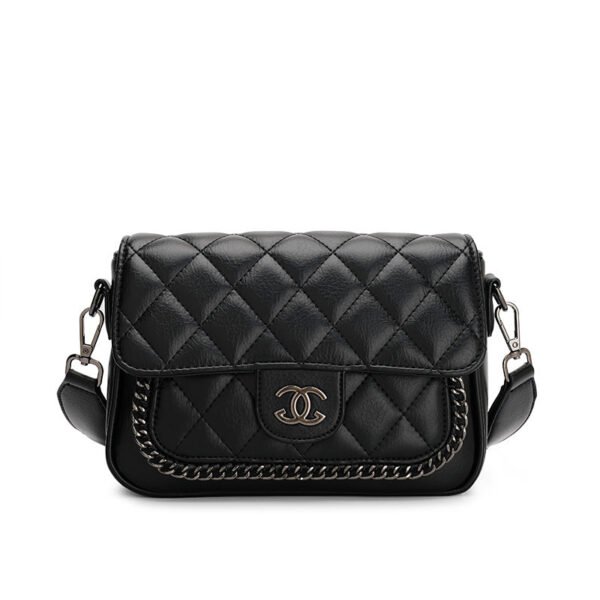 This Year’S Popular 2026 New Diamond Chain Bag, Leather Bag, Wide Shoulder Strap, Single Shoulder Messenger Bag, Bag For Women