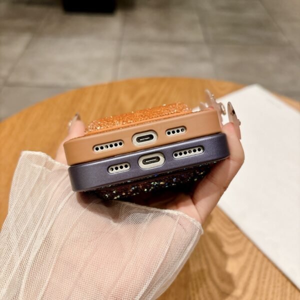 Applicable To IPhone17Promax Tide Brand Rhinestone Magnetic Card Bag, Luxury High-End Card, Apple 16 Mobile Phone Case.