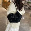 French Miu Fashion Large-Capacity Tote Bag V-Shaped Underarm Bag Female Senmeng Style Casual Fashion Shoulder Underarm Bag