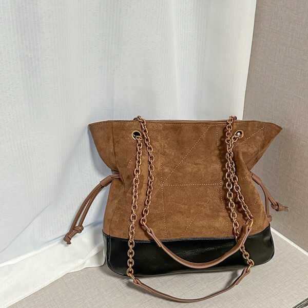 Light Luxury Suede Shoulder Bag Poplar Forest Lucky Bag Bags Pleated Drawstring Large Capacity Temperament Trendy Diamond Tote Bag