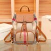 Leather Backpack Women’S 2026 New Fashion Plaid Large-Capacity Casual Backpack Women’S Simple Popular Travel Bag Tide