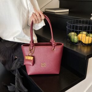High-End Texture Retro Miu Bucket Bag Versatile Light Luxury Commuter Mother-In-Law Bag Large Capacity One-Shoulder Tote Bag