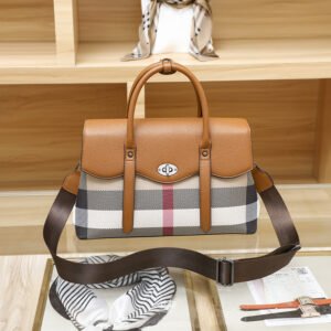 Bag Women'S 2026 New Large-Capacity Casual Shoulder Commuter Tote Bag Fashionable Leather Plaid Portable Messenger Bag